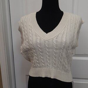 Say What Ivory Sleeveless Womens' sweater Vest Size Large New w Tags